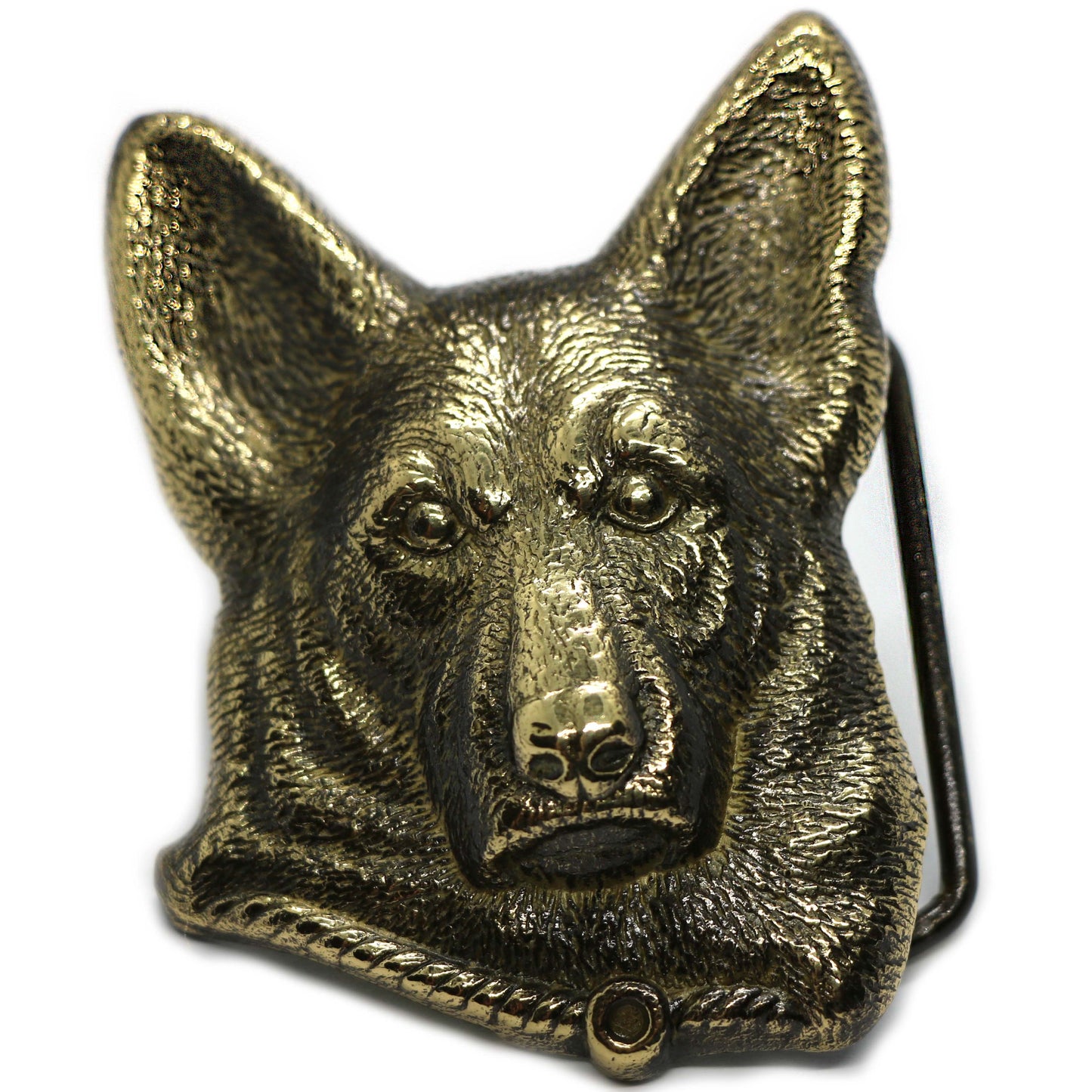 Alsatian Dog Brass Belt Buckle