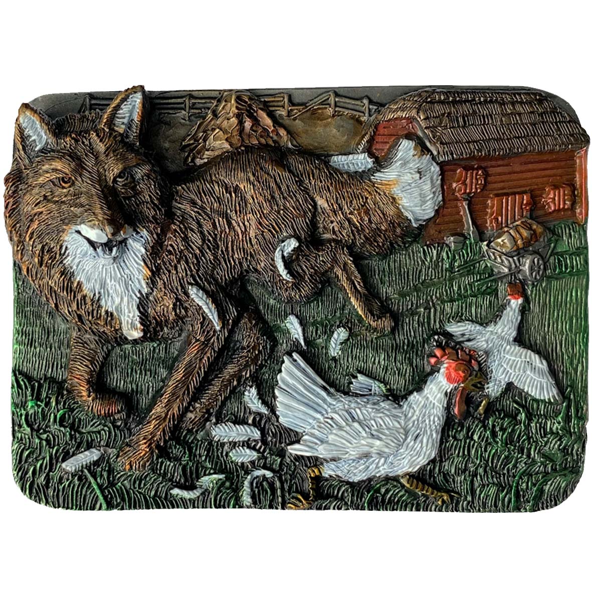 Fox And Chickens - Belt Buckle