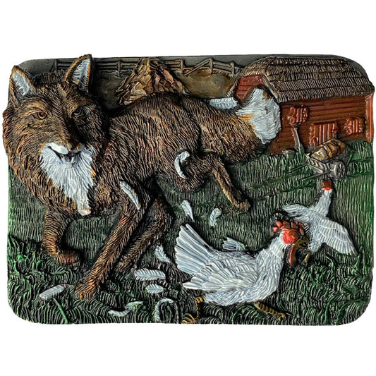 Fox And Chickens - Belt Buckle