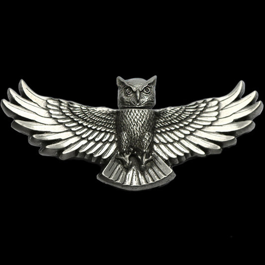 Owl with Swivel Head 3D Belt Buckle