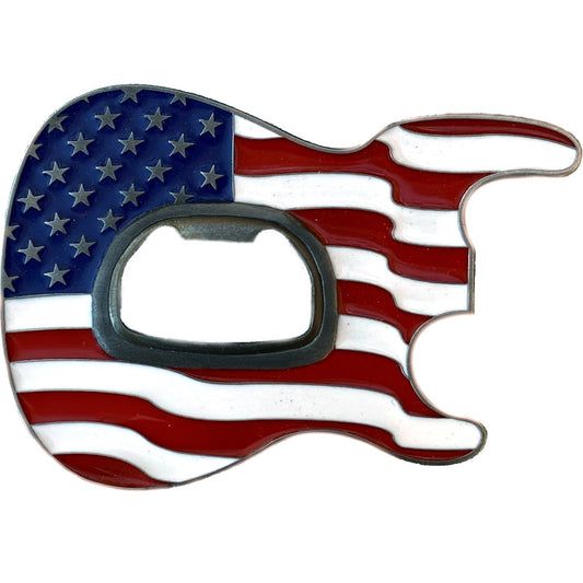 US Guitar Flag Bottle Opener - Belt Buckle