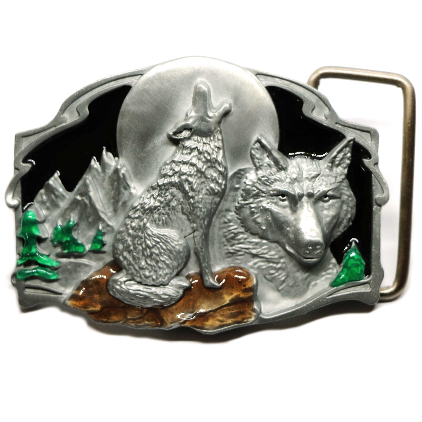 Wolf & Moon - Belt Buckle