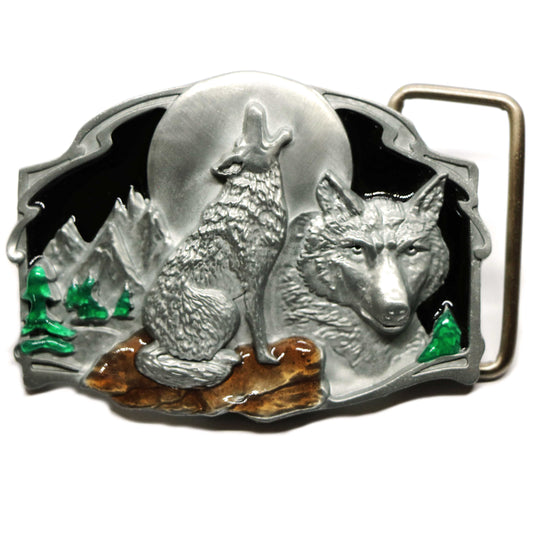 Wolf & Moon - Belt Buckle