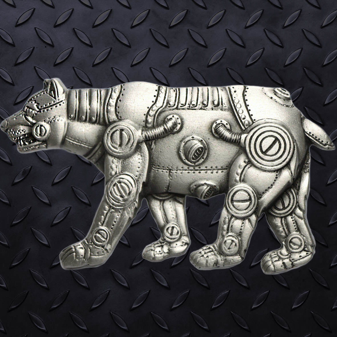 Cyborg Bear Belt Buckle