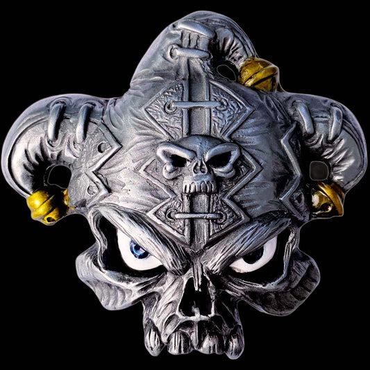 Large Jester Skull Belt Buckle