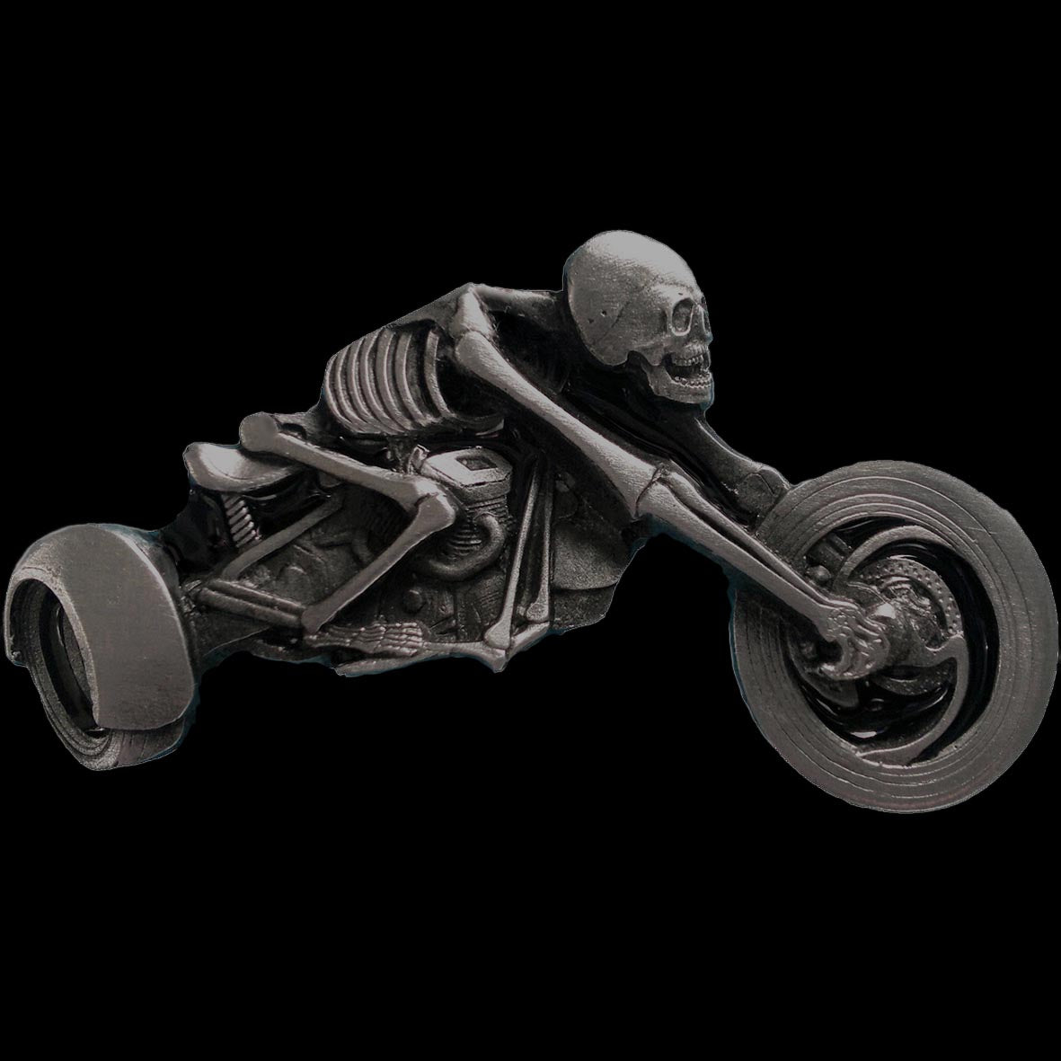 Skeleton Trike Rider Belt Buckle